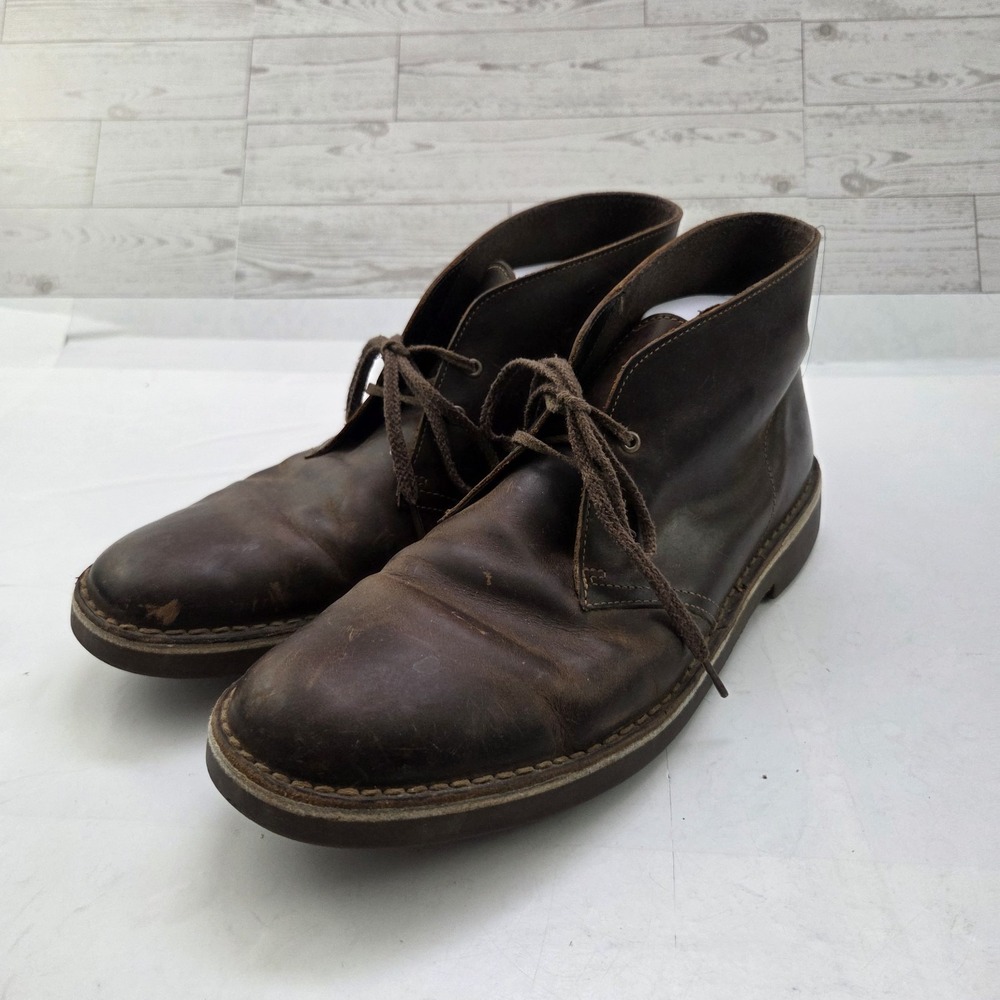 Clarks Chukka Boots Mens 11.5 Brown Leather Desert Heritage Dark Academia Casual